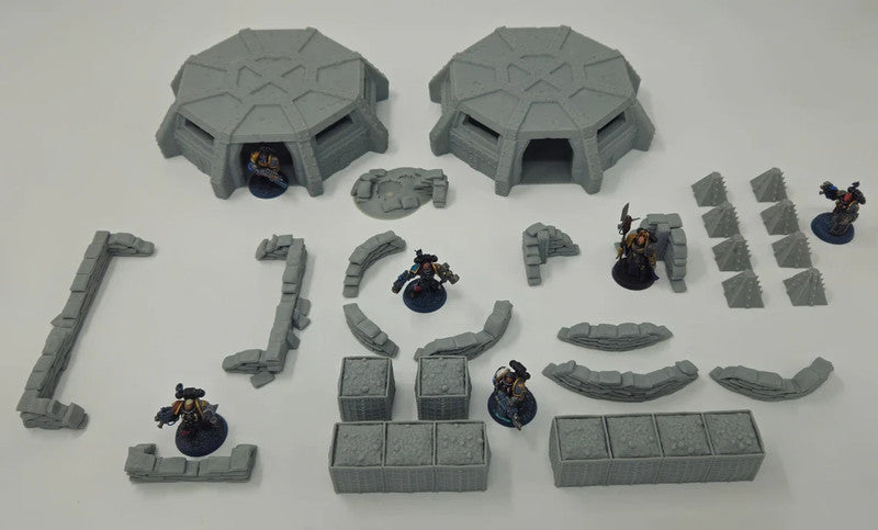 Wargame Militær Bunker Utpost Forsvarsett for Warhammer 40K, Kill Team og mer!