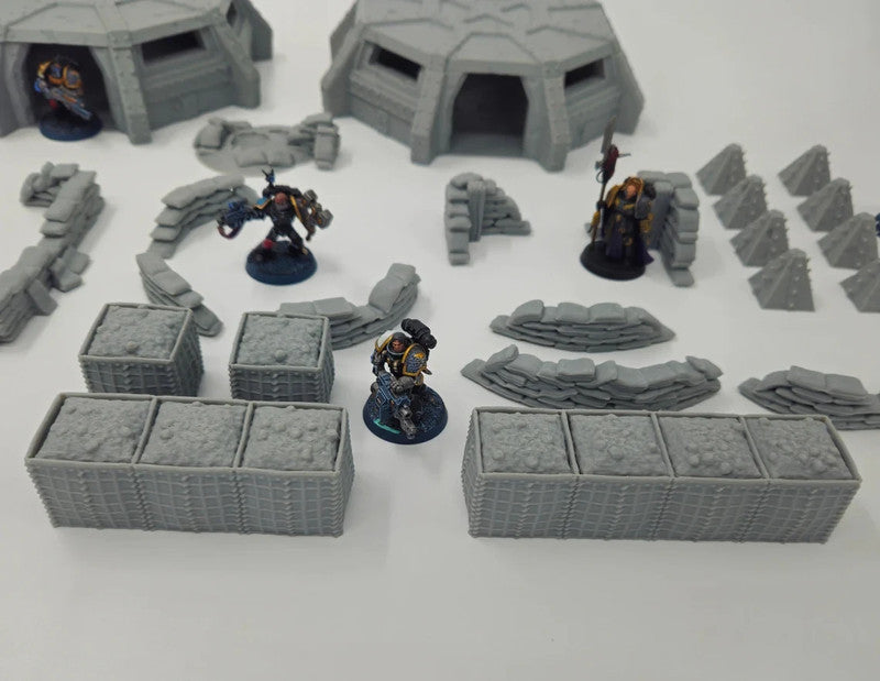 Wargame Militær Bunker Utpost Forsvarsett for Warhammer 40K, Kill Team og mer!