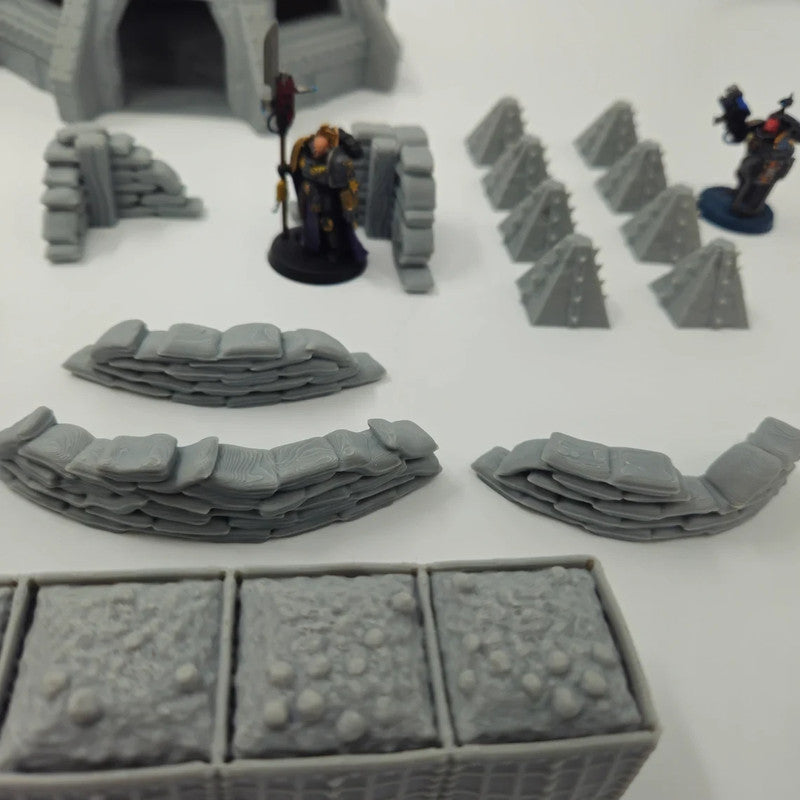 Wargame Militær Bunker Utpost Forsvarsett for Warhammer 40K, Kill Team og mer!