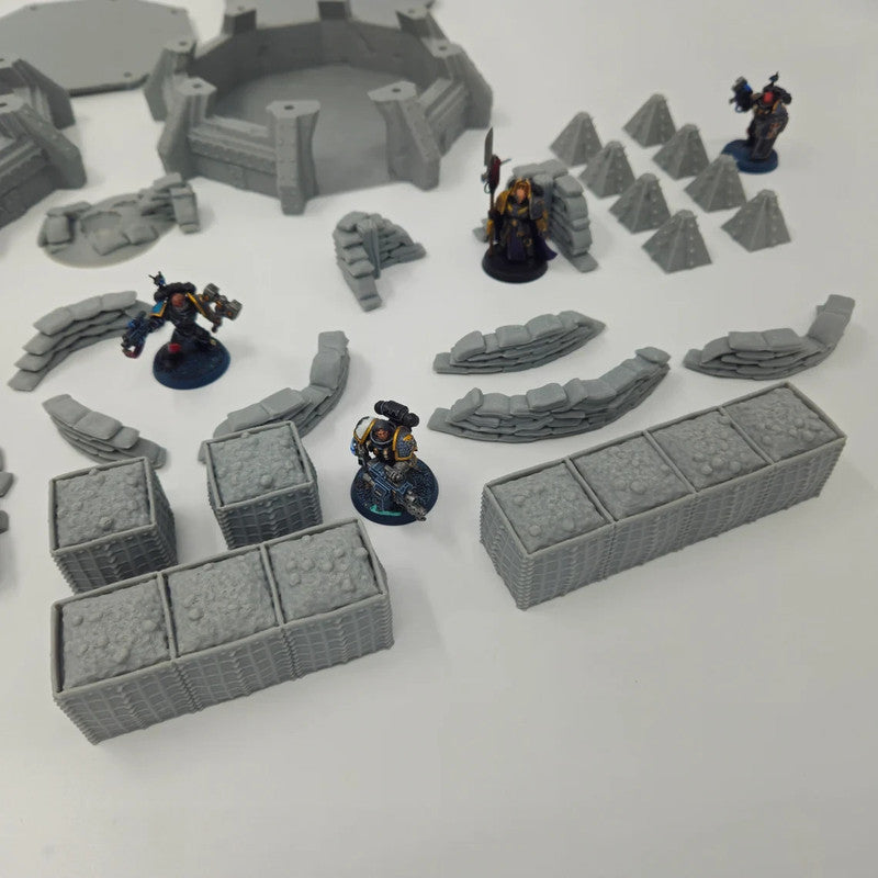Wargame Militær Bunker Utpost Forsvarsett for Warhammer 40K, Kill Team og mer!