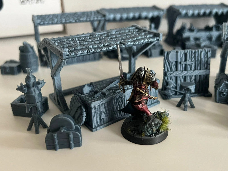 Middelalderlandsby Markedsplass for D&D, Mordheim, Age of Sigmar og mer!