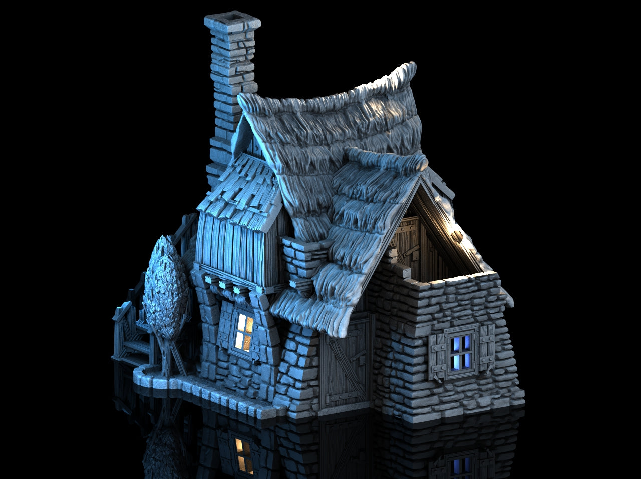 Eldervale Farmstead – Detaljert 3D-printet Fantasy Bondegård for Tabletop Spill