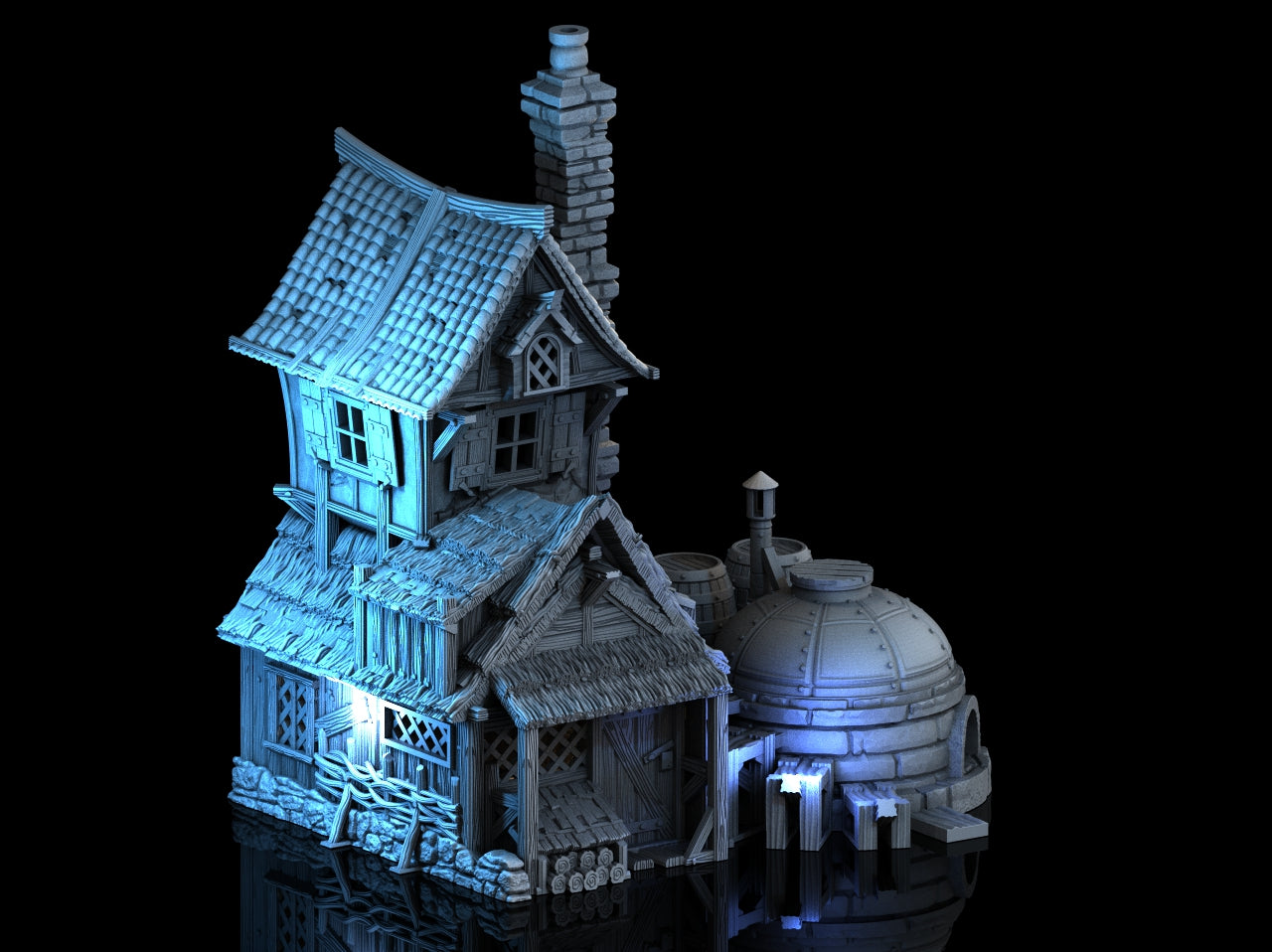 Blackthorn Distillery – Detaljert 3D-printet Fantasy Brenneri for Tabletop Rollespill