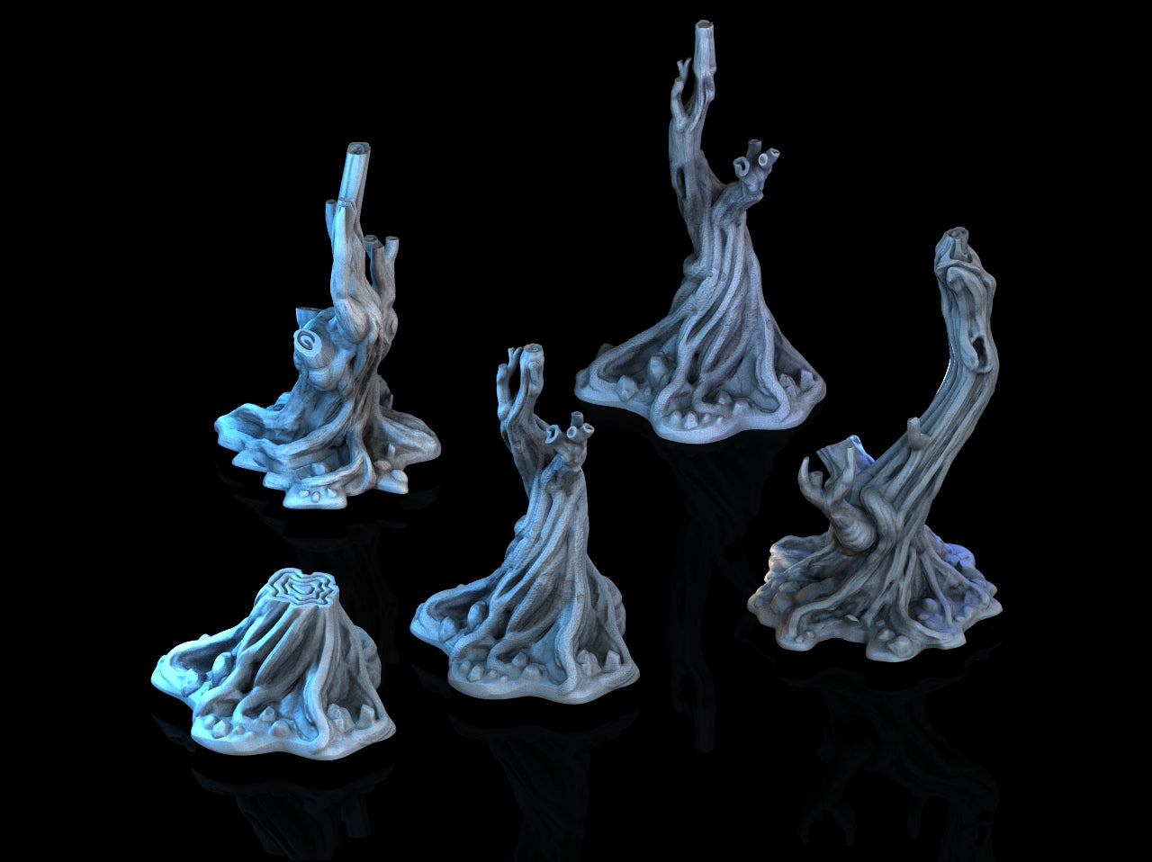 3D-printede Magiske Trestubber – Fantasy Terreng for Tabletop Spilling