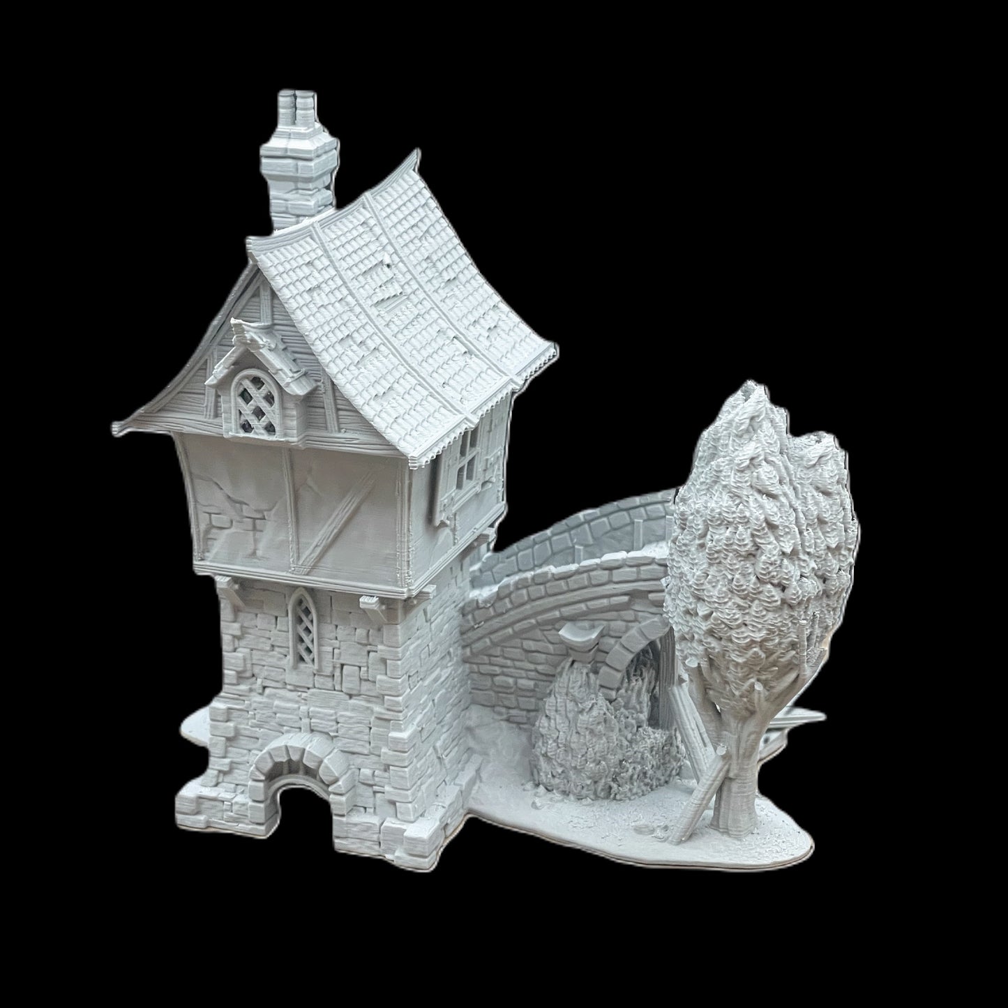 Broken Bridge | Fantasy Stone Bridge Medieval House Terrain for Warhammer D&D
